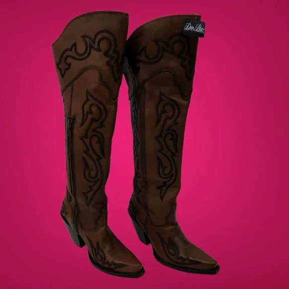 Dan Post Women's Seductress Western Boots - Snip Toe  22" Tall - Picture 2 of 12